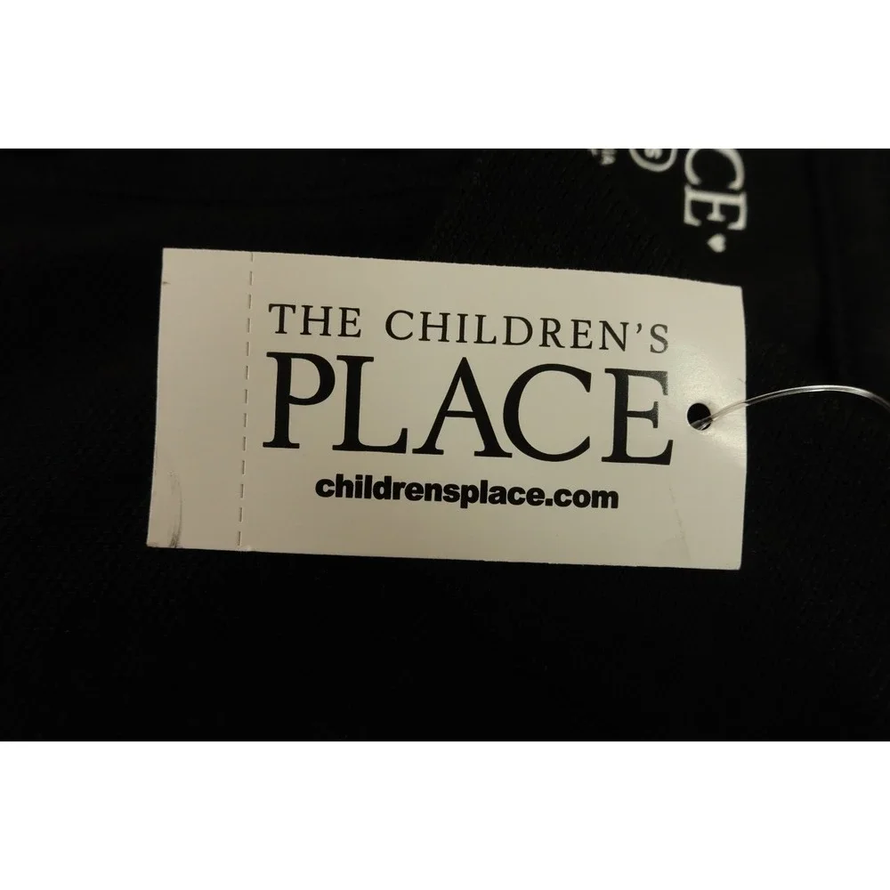 The Childrens Place Girls 5/6 Black Uniform Short Sleeve Pique Polo Dress NWT